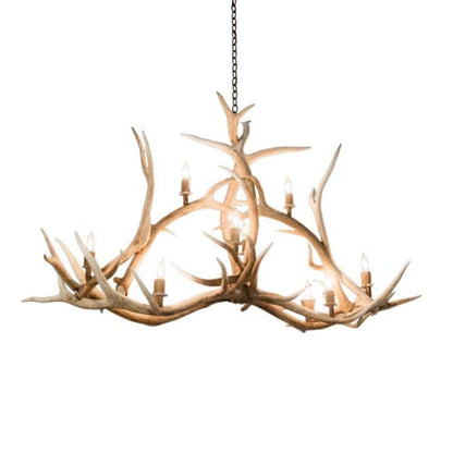 Meyda Tiffany Long Antlers Elk 10 Light 67" Wide Antler Candle Style Chandelier