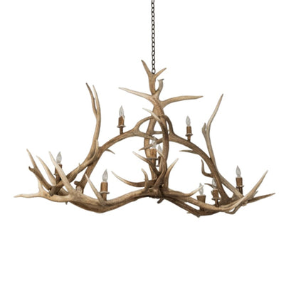 Meyda Tiffany Long Antlers Elk 10 Light 67" Wide Antler Candle Style Chandelier