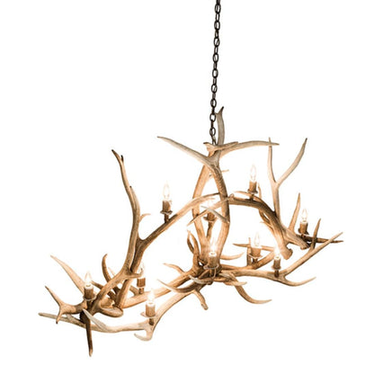 Meyda Tiffany Long Antlers Elk 10 Light 67" Wide Antler Candle Style Chandelier