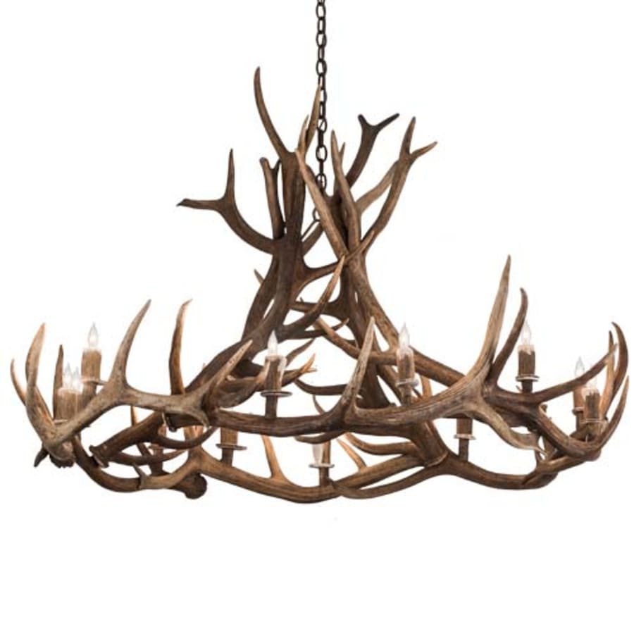 Meyda Tiffany Antlers 12 Light 56" Wide Antler Candle Style Chandelier