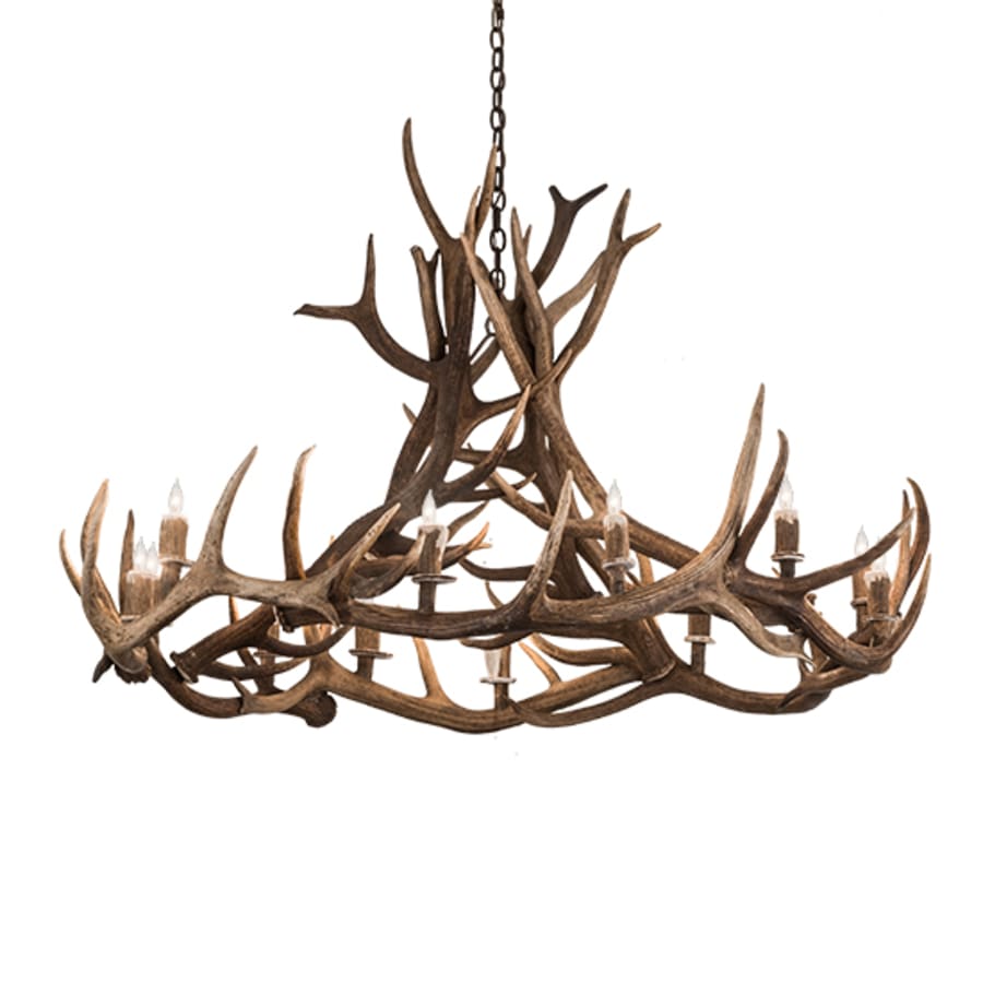 Meyda Tiffany Antlers 12 Light 56" Wide Antler Candle Style Chandelier