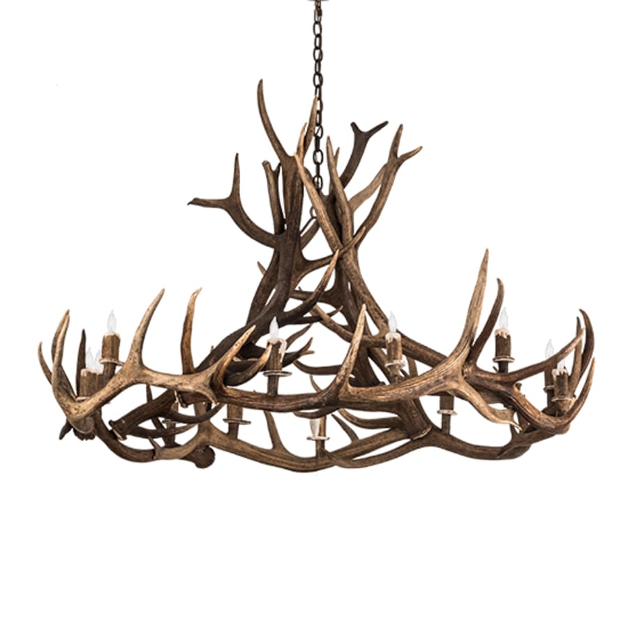 Meyda Tiffany Antlers 12 Light 56" Wide Antler Candle Style Chandelier