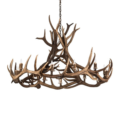 Meyda Tiffany Antlers 12 Light 56" Wide Antler Candle Style Chandelier