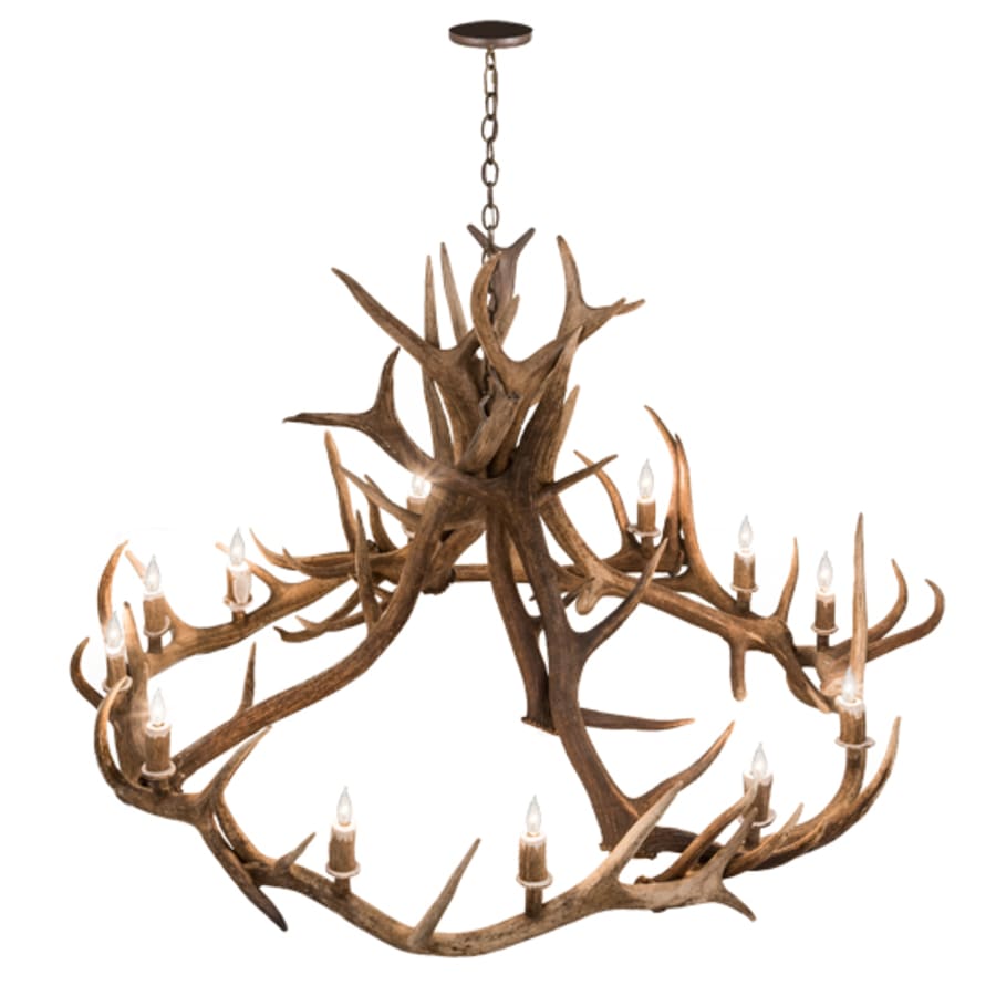Meyda Tiffany Antlers 12 Light 56" Wide Antler Candle Style Chandelier