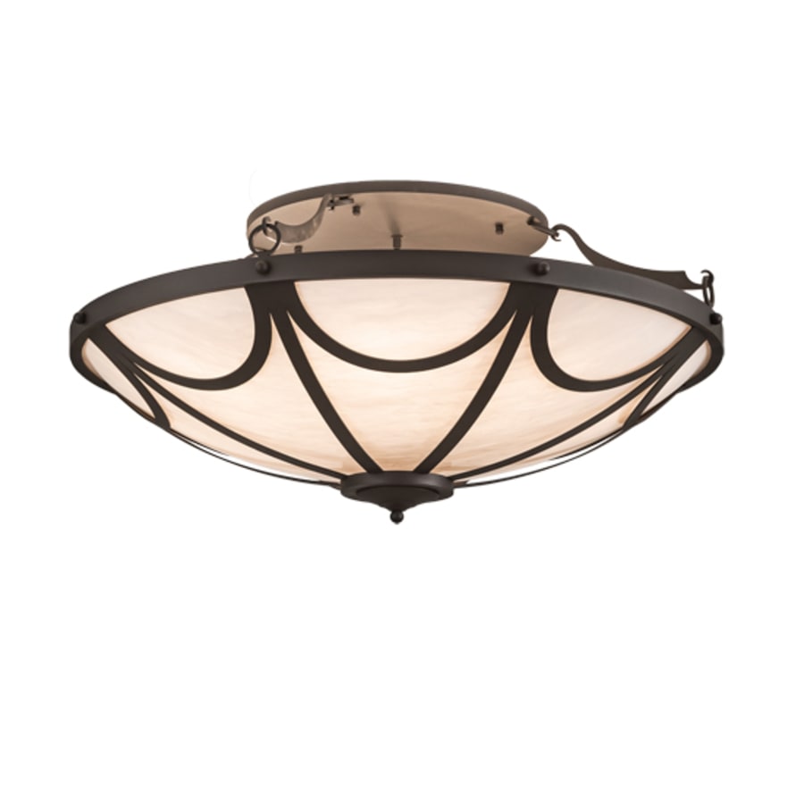 Meyda Tiffany Carousel 8 Light 42" Wide Semi-Flush Bowl Ceiling Fixture - Hand Wrought Iron Finish