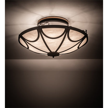 Meyda Tiffany Carousel 8 Light 42" Wide Semi-Flush Bowl Ceiling Fixture - Hand Wrought Iron Finish