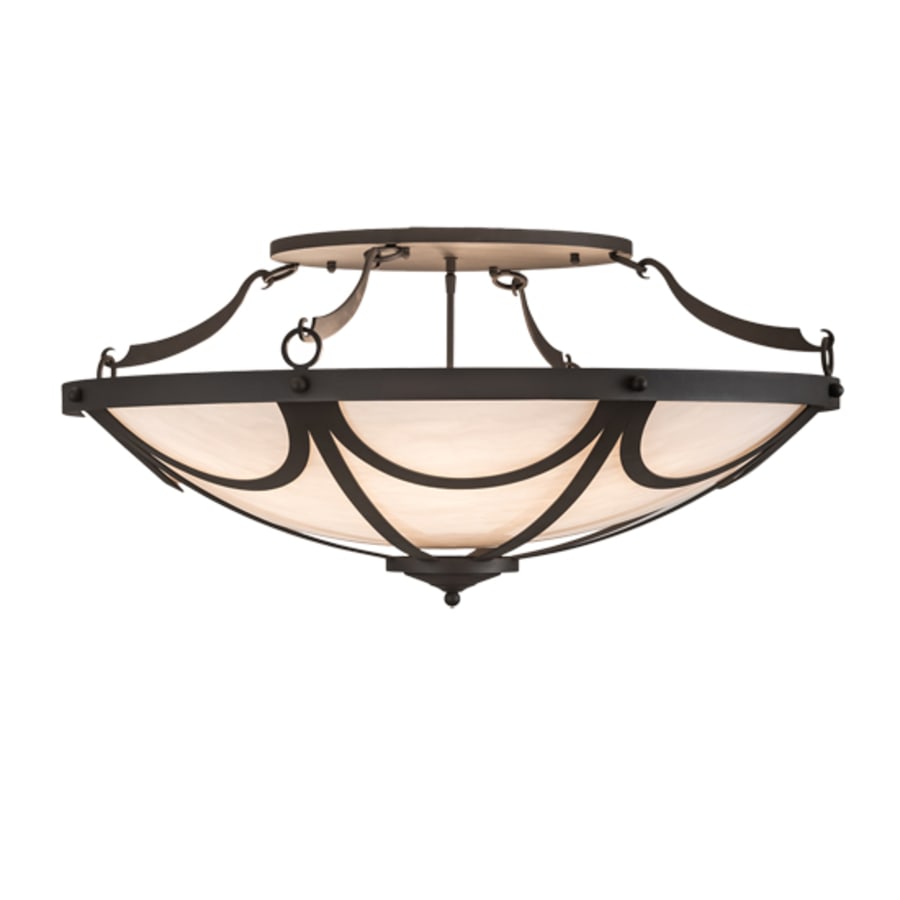 Meyda Tiffany Carousel 8 Light 42" Wide Semi-Flush Bowl Ceiling Fixture - Hand Wrought Iron Finish