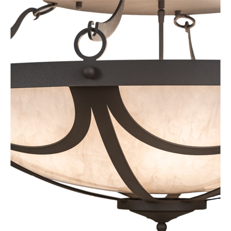 Meyda Tiffany Carousel 8 Light 42" Wide Semi-Flush Bowl Ceiling Fixture - Hand Wrought Iron Finish