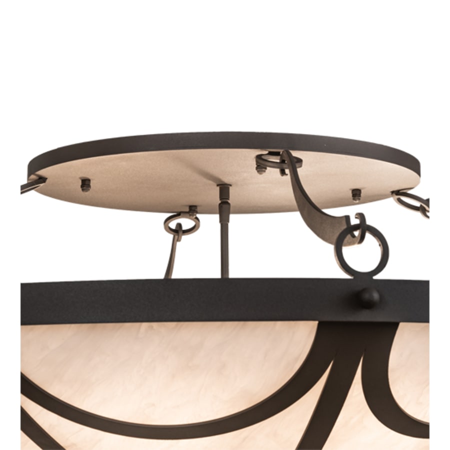 Meyda Tiffany Carousel 8 Light 42" Wide Semi-Flush Bowl Ceiling Fixture - Hand Wrought Iron Finish