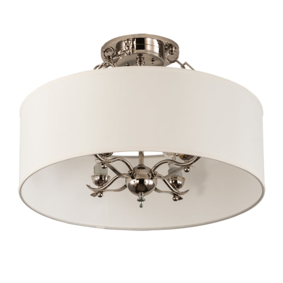 Meyda Tiffany Cilindro 4 Light 24" Wide Semi-Flush Drum Ceiling Fixture - Polished Nickel Finish