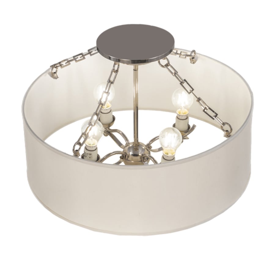 Meyda Tiffany Cilindro 4 Light 24" Wide Semi-Flush Drum Ceiling Fixture - Polished Nickel Finish