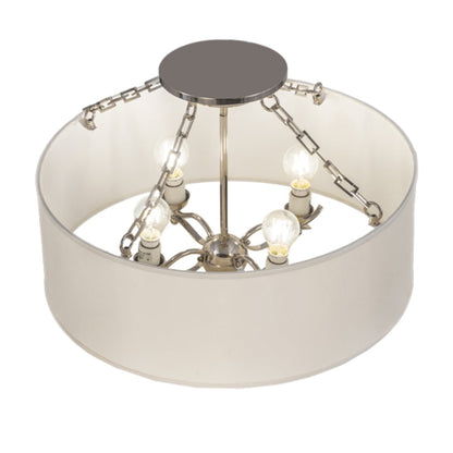 Meyda Tiffany Cilindro 4 Light 24" Wide Semi-Flush Drum Ceiling Fixture - Polished Nickel Finish