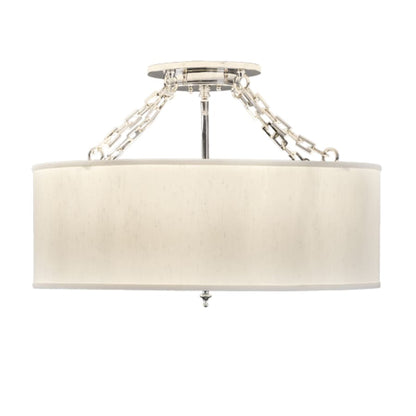 Meyda Tiffany Cilindro 4 Light 24" Wide Semi-Flush Drum Ceiling Fixture - Polished Nickel Finish