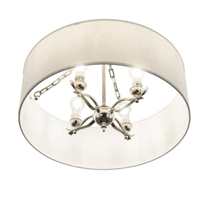 Meyda Tiffany Cilindro 4 Light 24" Wide Semi-Flush Drum Ceiling Fixture - Polished Nickel Finish