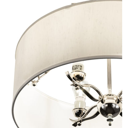 Meyda Tiffany Cilindro 4 Light 24" Wide Semi-Flush Drum Ceiling Fixture - Polished Nickel Finish