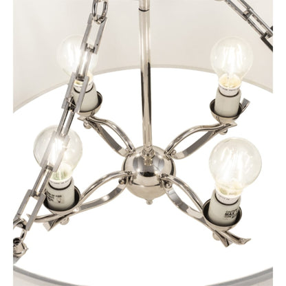 Meyda Tiffany Cilindro 4 Light 24" Wide Semi-Flush Drum Ceiling Fixture - Polished Nickel Finish