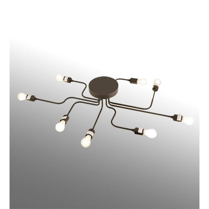 Meyda Tiffany PipeDream Alva 8 Light 44" Wide Semi-Flush Linear Ceiling Fixture