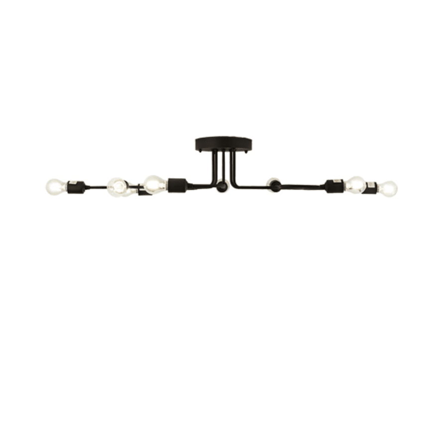 Meyda Tiffany PipeDream Alva 8 Light 44" Wide Semi-Flush Linear Ceiling Fixture