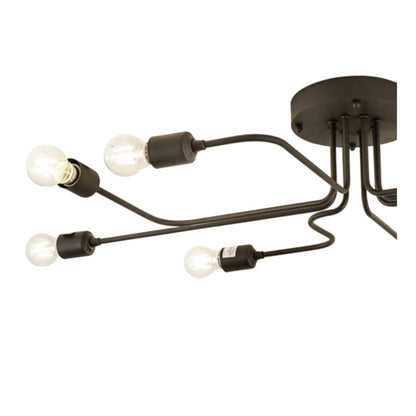 Meyda Tiffany PipeDream Alva 8 Light 44" Wide Semi-Flush Linear Ceiling Fixture