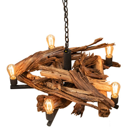Meyda Tiffany Driftwood 5 Light 35" Wide Abstract Chandelier
