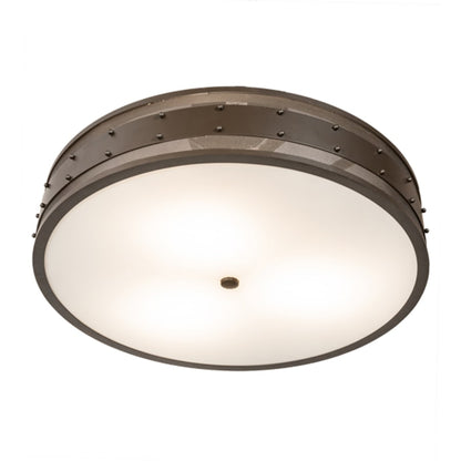 Meyda Tiffany Nolan 3 Light 30" Wide Flush Mount Drum Ceiling Fixture