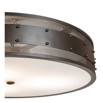 Meyda Tiffany Nolan 3 Light 30" Wide Flush Mount Drum Ceiling Fixture