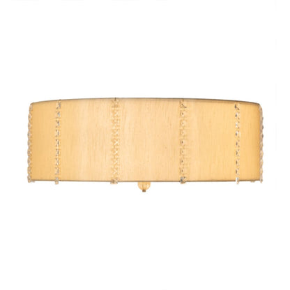 Meyda Tiffany Cilindro Lujoso 8 Light 32" Wide Semi-Flush Drum Ceiling Fixture with Natural Wafer Silk Shade - Brass Finish