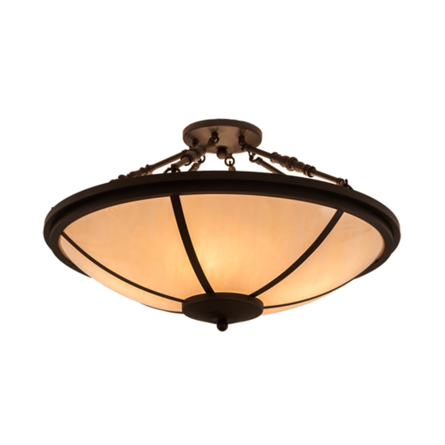 Meyda Tiffany Commerce 4 Light 31" Wide Semi-Flush Bowl Ceiling Fixture - Oil Rubbed Bronze Finish