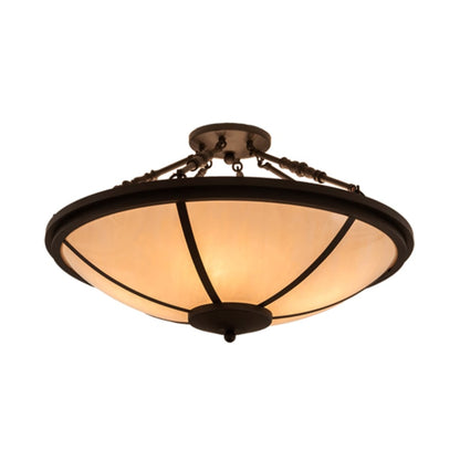 Meyda Tiffany Commerce 4 Light 31" Wide Semi-Flush Bowl Ceiling Fixture - Oil Rubbed Bronze Finish