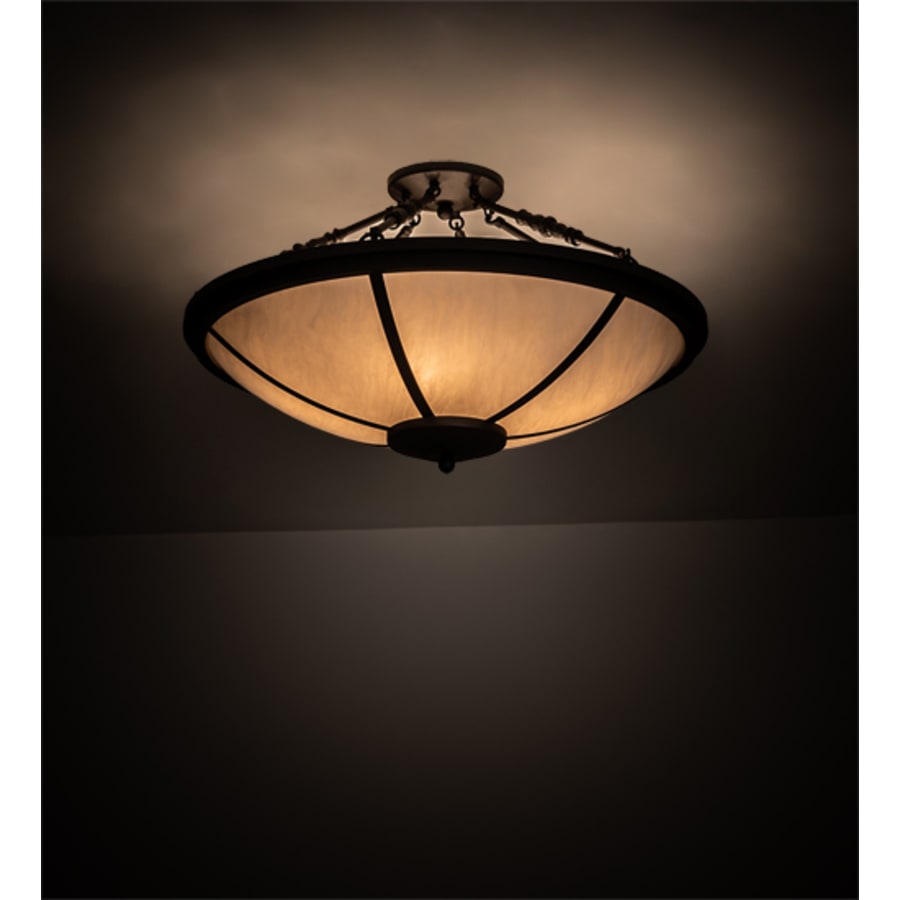 Meyda Tiffany Commerce 4 Light 31" Wide Semi-Flush Bowl Ceiling Fixture - Oil Rubbed Bronze Finish