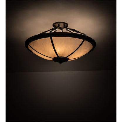 Meyda Tiffany Commerce 4 Light 31" Wide Semi-Flush Bowl Ceiling Fixture - Oil Rubbed Bronze Finish