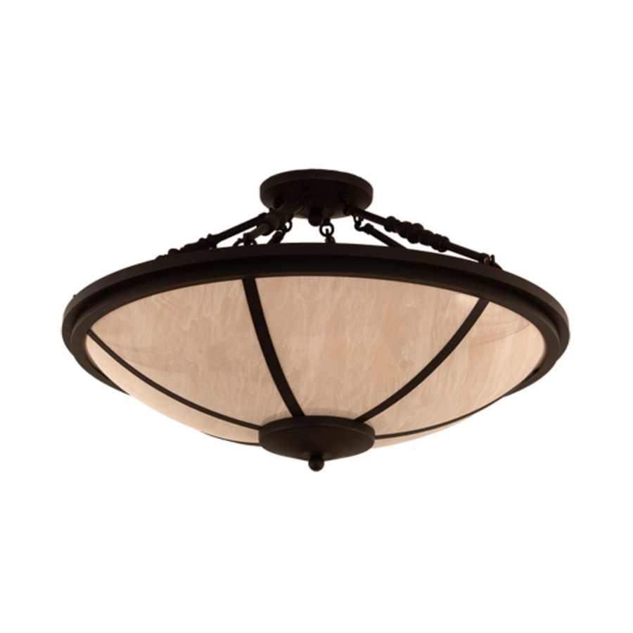 Meyda Tiffany Commerce 4 Light 31" Wide Semi-Flush Bowl Ceiling Fixture - Oil Rubbed Bronze Finish