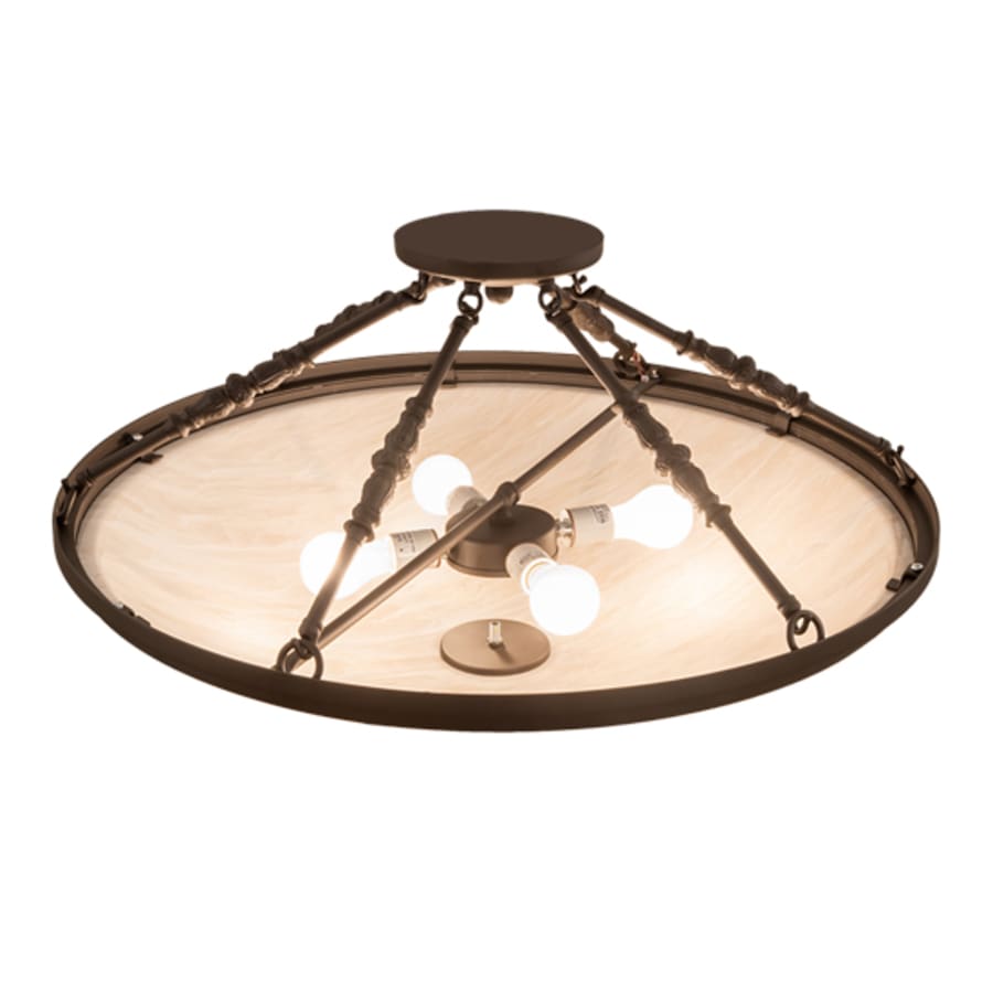 Meyda Tiffany Commerce 4 Light 31" Wide Semi-Flush Bowl Ceiling Fixture - Oil Rubbed Bronze Finish