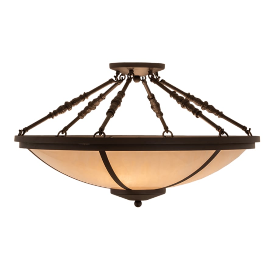Meyda Tiffany Commerce 4 Light 31" Wide Semi-Flush Bowl Ceiling Fixture - Oil Rubbed Bronze Finish