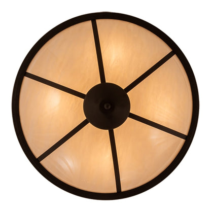 Meyda Tiffany Commerce 4 Light 31" Wide Semi-Flush Bowl Ceiling Fixture - Oil Rubbed Bronze Finish