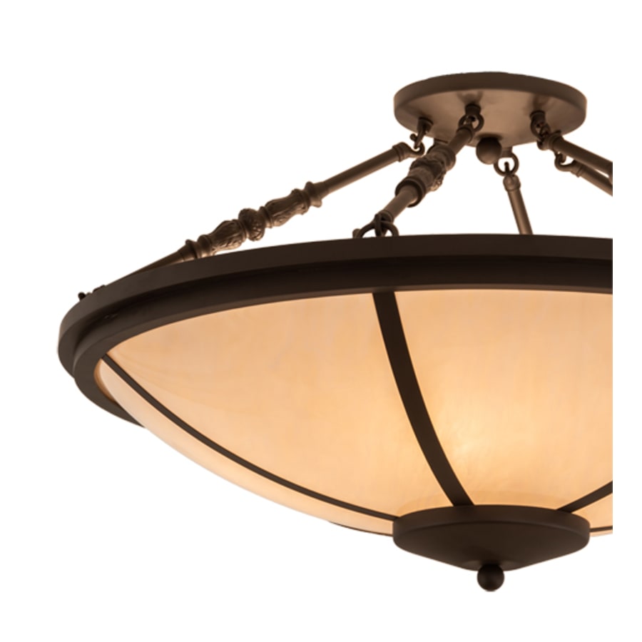Meyda Tiffany Commerce 4 Light 31" Wide Semi-Flush Bowl Ceiling Fixture - Oil Rubbed Bronze Finish