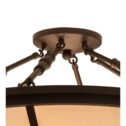 Meyda Tiffany Commerce 4 Light 31" Wide Semi-Flush Bowl Ceiling Fixture - Oil Rubbed Bronze Finish