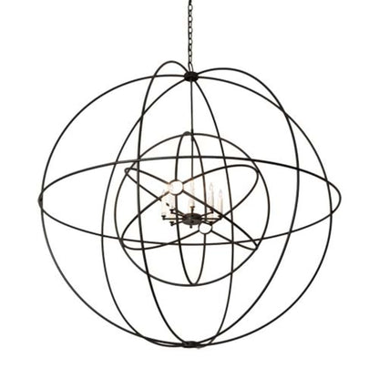 Meyda Tiffany Atom Enerjisi 8 Light 60" Wide Taper Candle Globe Chandelier