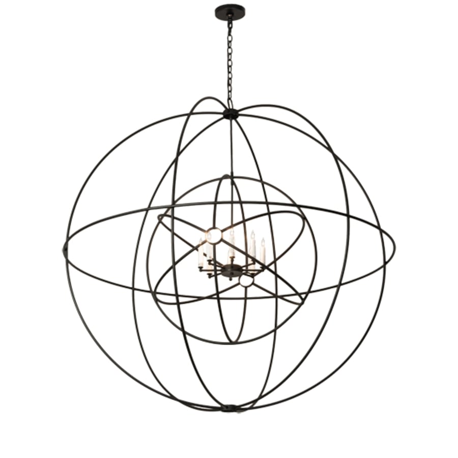 Meyda Tiffany Atom Enerjisi 8 Light 60" Wide Taper Candle Globe Chandelier