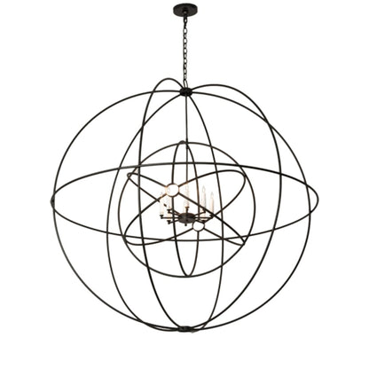 Meyda Tiffany Atom Enerjisi 8 Light 60" Wide Taper Candle Globe Chandelier