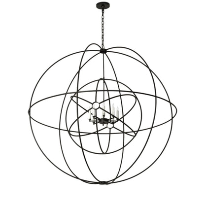 Meyda Tiffany Atom Enerjisi 8 Light 60" Wide Taper Candle Globe Chandelier