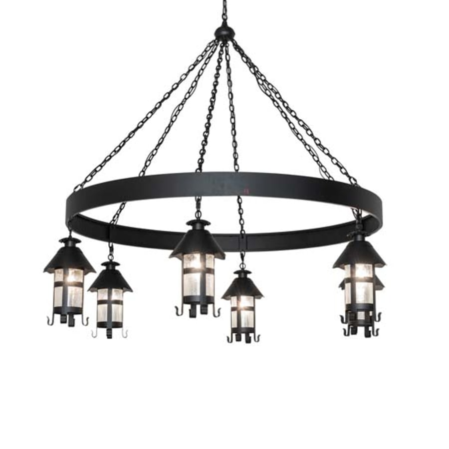 Meyda Tiffany Rutland 6 Light 66" Wide Lantern Chandelier