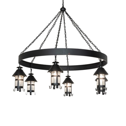 Meyda Tiffany Rutland 6 Light 66" Wide Lantern Chandelier