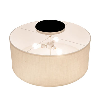 Meyda Tiffany Cilindro 3 Light 30" Wide Semi-Flush Drum Ceiling Fixture - Nickel Finish