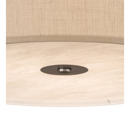 Meyda Tiffany Cilindro 3 Light 30" Wide Semi-Flush Drum Ceiling Fixture - Nickel Finish