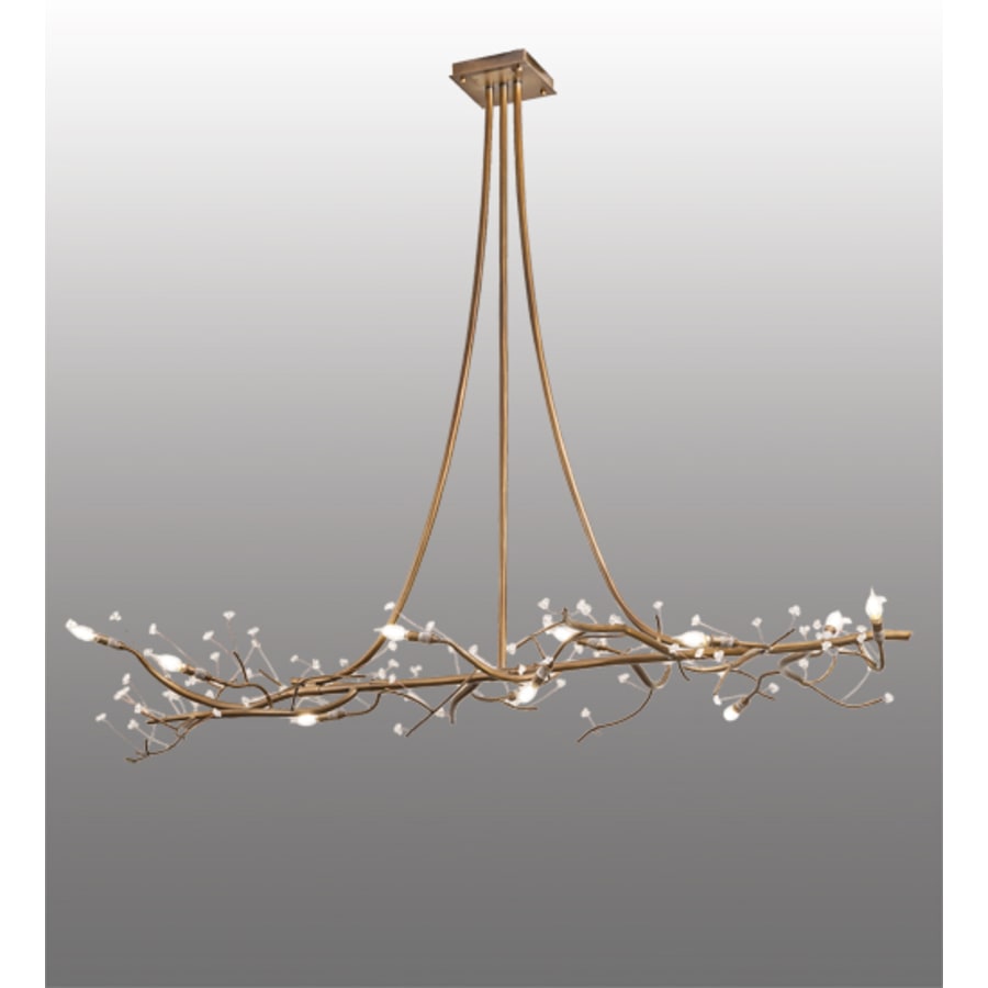 Meyda Tiffany Long Winter Solstice 12 Light 72" Wide Taper Candle Linear Chandelier