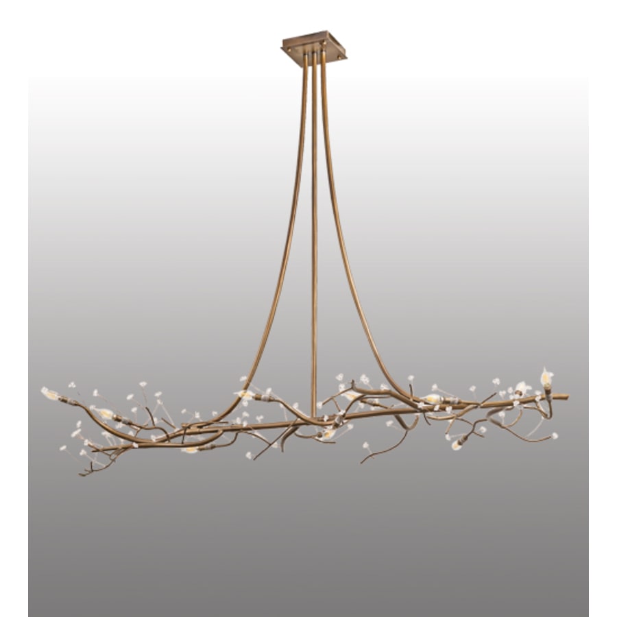 Meyda Tiffany Long Winter Solstice 12 Light 72" Wide Taper Candle Linear Chandelier