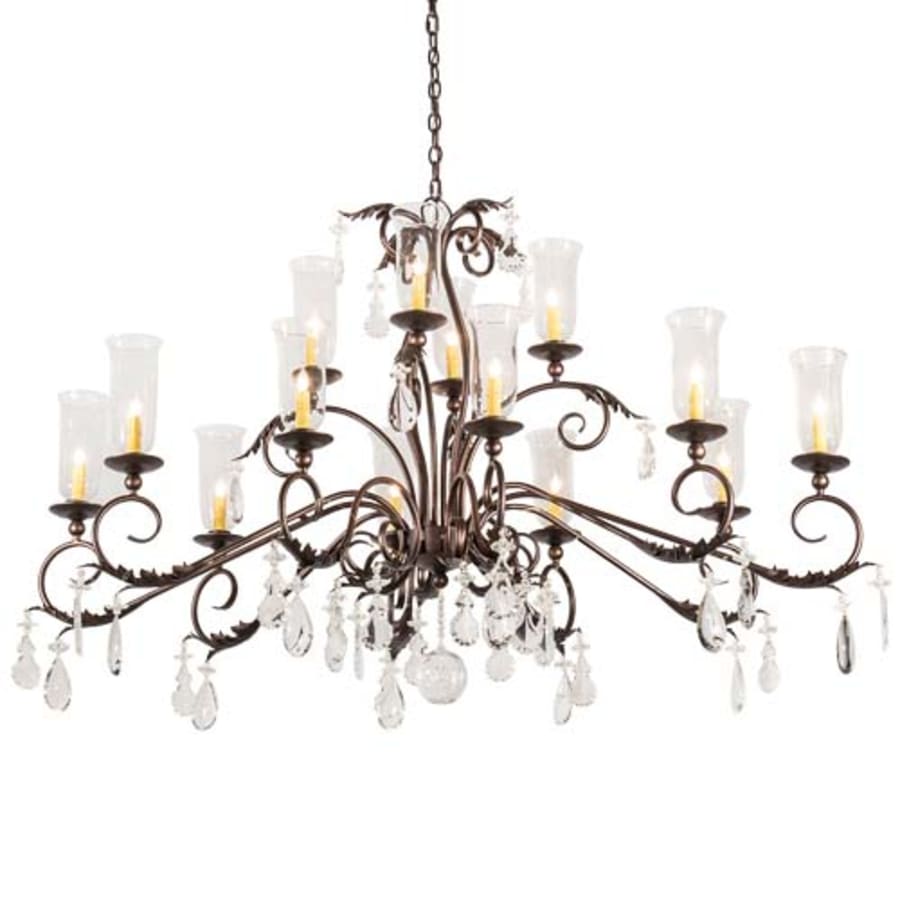 Meyda Tiffany Long Windsor 14 Light 38" Wide Crystal Chandelier