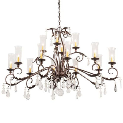 Meyda Tiffany Long Windsor 14 Light 38" Wide Crystal Chandelier