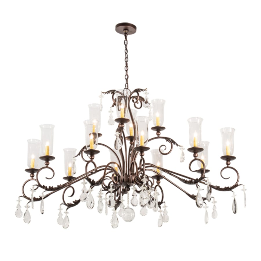 Meyda Tiffany Long Windsor 14 Light 38" Wide Crystal Chandelier
